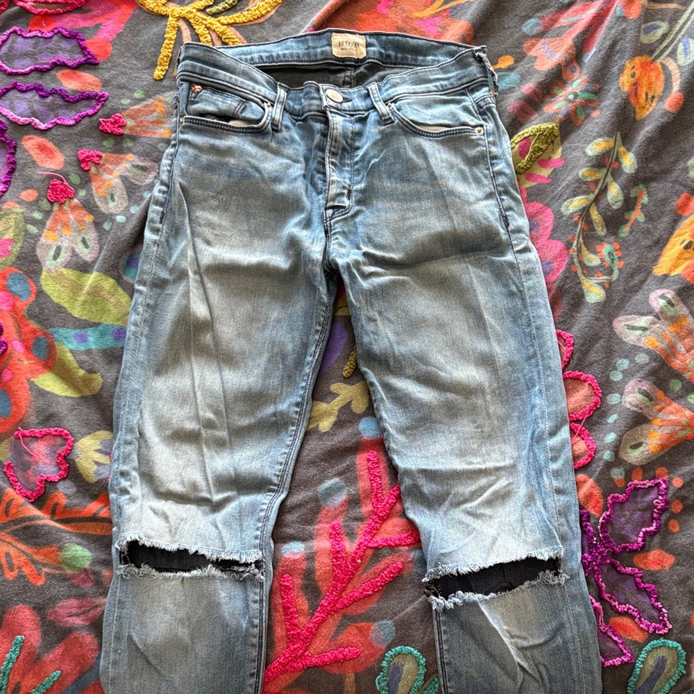 Hudson Jeans Light Blue Distressed Skinny Jeans
